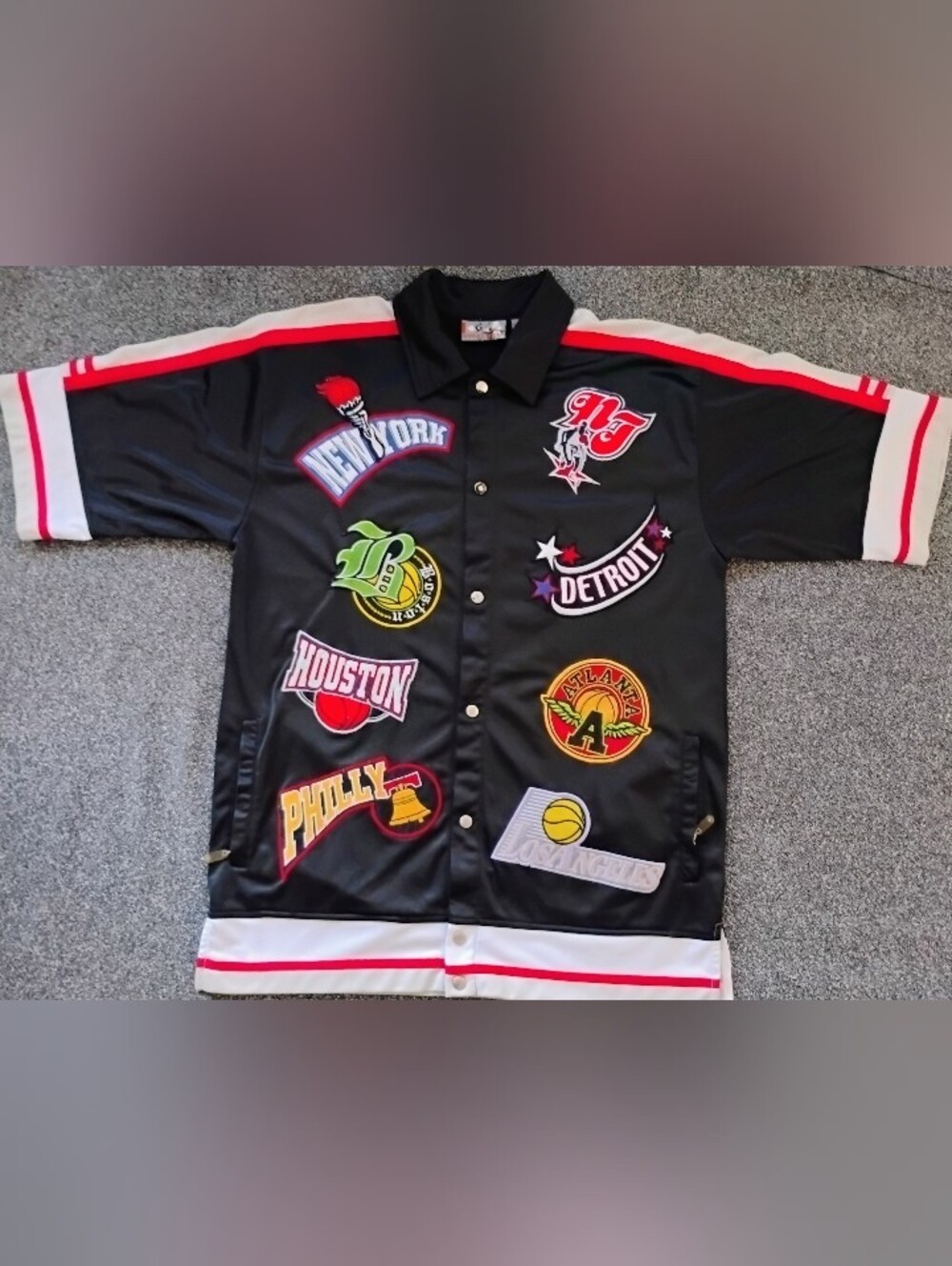 VTG Regal Wear Men's Basketball Embroidered Multi City Patch  Jersey  #72 XL Y2K